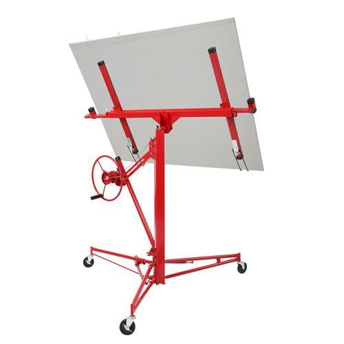 16FT Drywall Lifter Panel Hoist Jack Rolling Caster Construction Lockable 150lbs